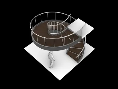 Spiral Staircase v1 Architectural Stairs 360 3D model