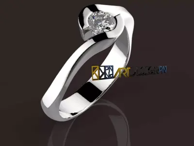 solitario   diamond solitaire ring 3D print model