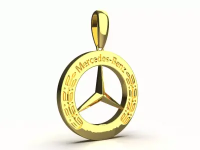 Mercedes-Benz Gold STL Pendant Model gp0472 3D print model
