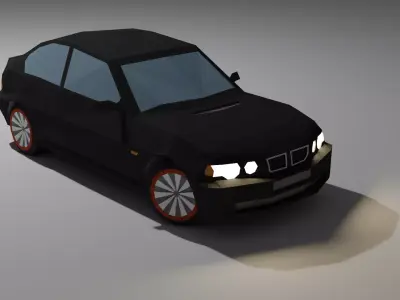 SPORTS CAR in low poly style Low-poly 3D model