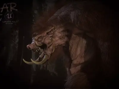 WereBoar mammoth Low-poly 3D model