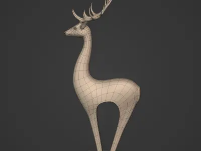 Abstract Deer Figurine -- Ready for 3D Printing Low-poly 3D model