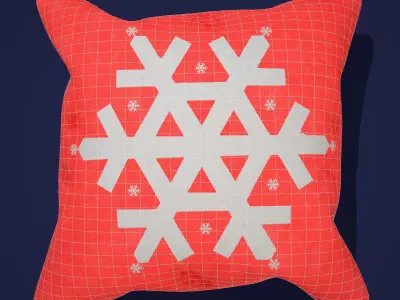 Snowflake Pillow Free low-poly 3D model