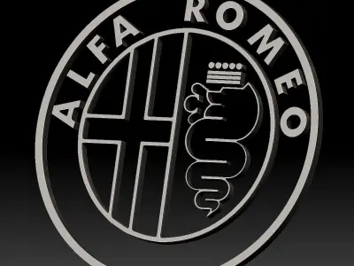 Alfa Romeo logo car logotype 3D print model