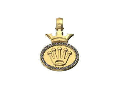 Diamond simple crown watch crown pendant 3D print model