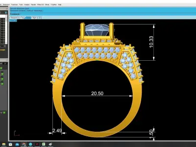 Luxury Square Gemstone Mens Pave Ring 3D Model 3725 3D print model