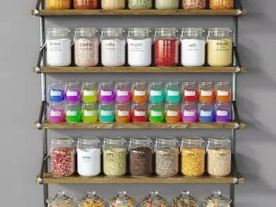 ShelfJar jars on shelf 3D model