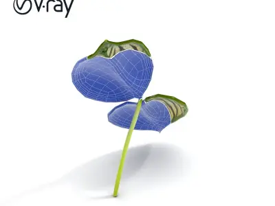 Tropical Leaf Plant Realistic Model Pack Low-poly 3D model