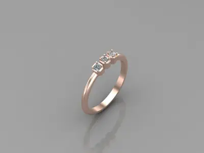 Solitaire Ring Version 1 R49 3D model