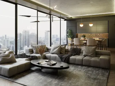 Luxury Apartment Scene In Native Blend File VIZFROMBLENDER 3D model