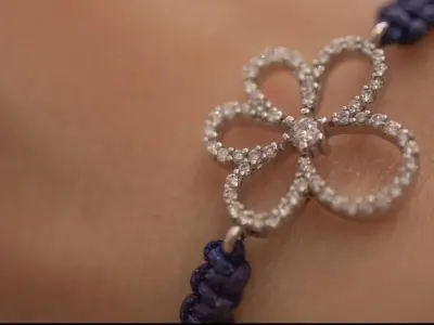 Diamond Clover Golden Necklace or Bracelet 3D print model