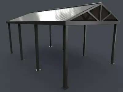 PBR Outdoor Patio Carports Canopy A Low-poly 3D model