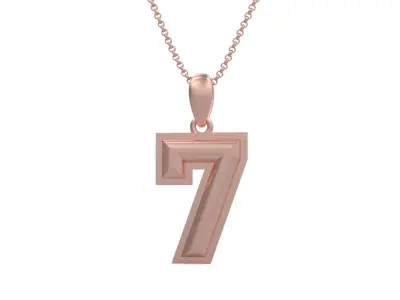 Model 1160 Number 7 Necklace Curved With Border 3D print model