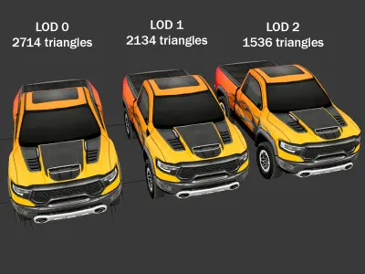 Dodge Ram 1500 TRX Low-poly 3D model