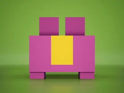 Voxel - Desert Frog Low-poly 3D model