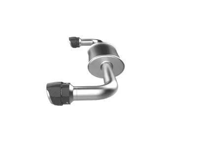 Car Exhaust with Dual Mufflers 3D print model