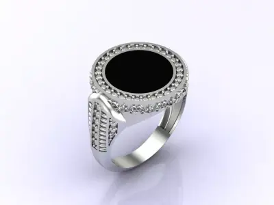 Print Ready STL 3DM  Gents Rings Diamond Men Ring  3D print model 64