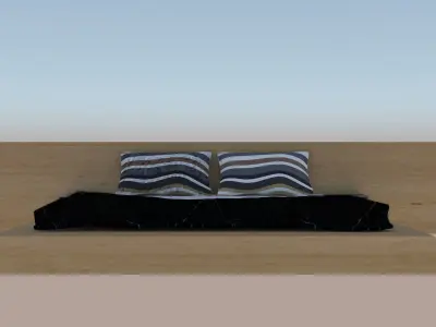 moden style wooden bed 12feet by 7feet 3D model