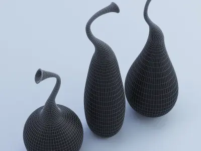 Glass Vases Green 3D model