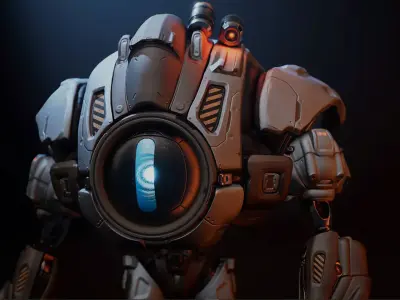 Heavy Bot for Unreal Engine 4 Low-poly 3D model