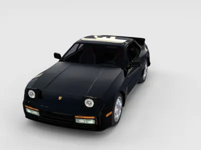 Porsche 944 turbo with interior rev 3D model