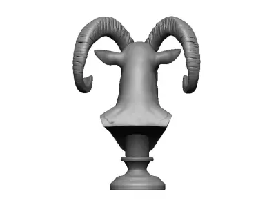 ram head bust 3D print model