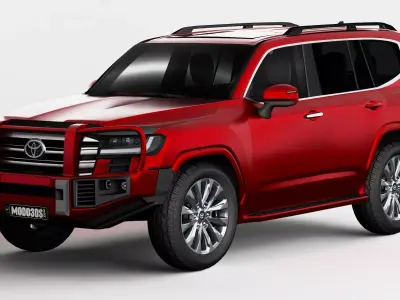 Toyota Land Cruiser With Bullbar 2022 3D model