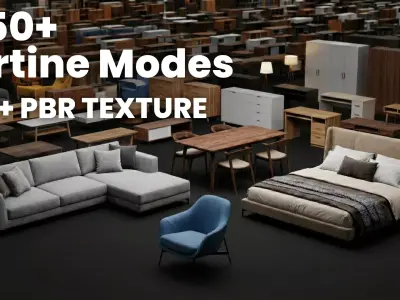 1650  Furniture Models  600 PBR Textures  3D model