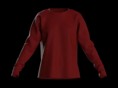 Female raglan longsleeve 3D model