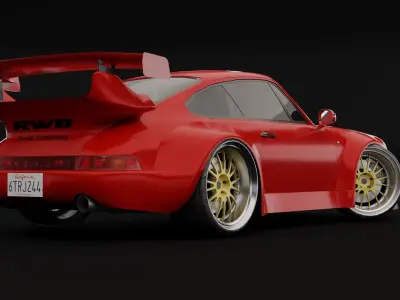 Porsche 911 RWB Low-poly 3D model