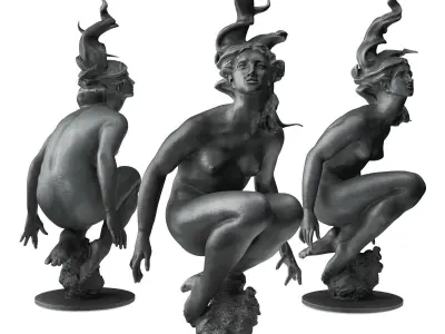 Galene variation sculpture Low-poly 3D model