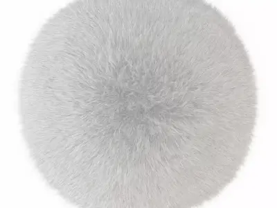 White round carpet fur 2 3D model