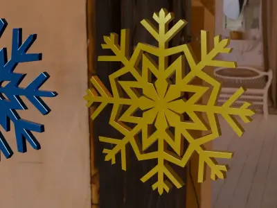 Snowflakes 3D-Model Decoration Christmas ornament  Free 3D model