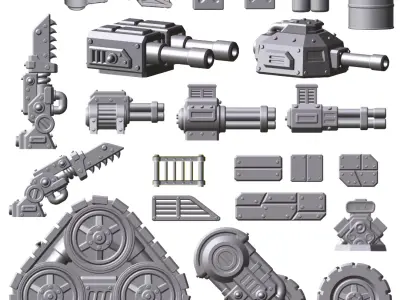 Diecast Scale Battle Car Kitbashing Tabletop Bits 3D print model