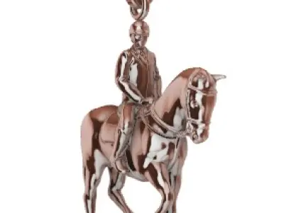  Jockey And Horse Pendant Necklace 3D print model