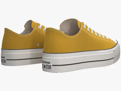 Chuck Taylor All Star Lift Platform Low Top Yellow 3D model