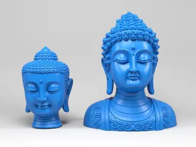 Buddha heads 3D print model