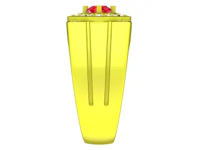 Luxury Square Halo Gemstone Ring for Men 5162 3D print model