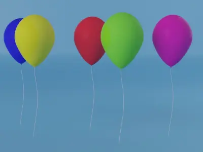 Colorful Balloons Low-poly 3D model