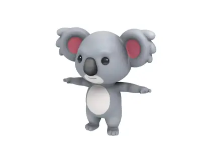 Koala cartoon bear 3D model