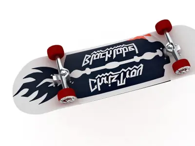  Classic Skateboard black label Mockup 3D model
