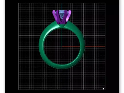 round solitaire engagement jewelry ring 3D print model
