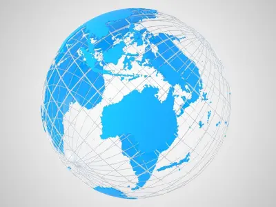 Globe News Skeleton Sky Blue 3D model