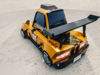 Stylized Racing Car  Low-poly 3D model