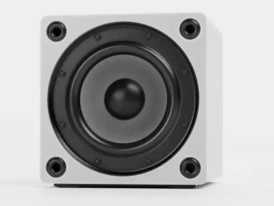 Subwoofer V3 - Universal White Audio System Low-poly 3D model