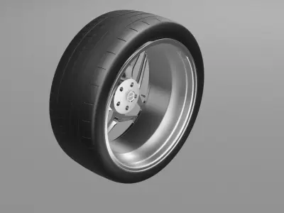 High Quality 3D Car Tire and Rim Model 3D model