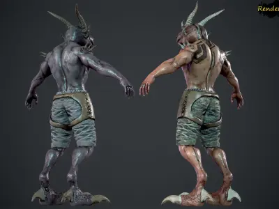 Lizard Mutant Low-poly 3D model