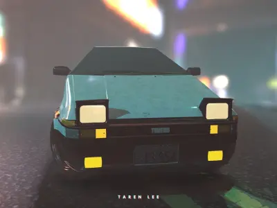 Toyota AE86 Trueno Low-poly 3D model
