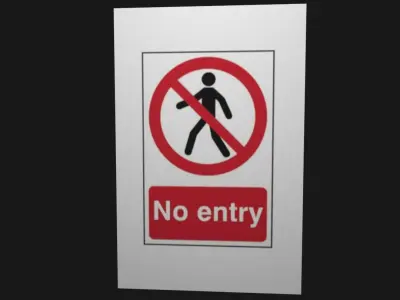 No entry sign Low-poly 3D model