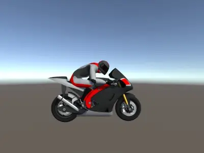 Low Poly Racing Bike With Rider-3 Low-poly 3D model